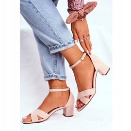 FW1 Béžové semišové sandály na baru Nela béžový 2