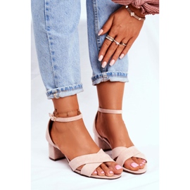 FW1 Béžové semišové sandály na baru Nela béžový 1