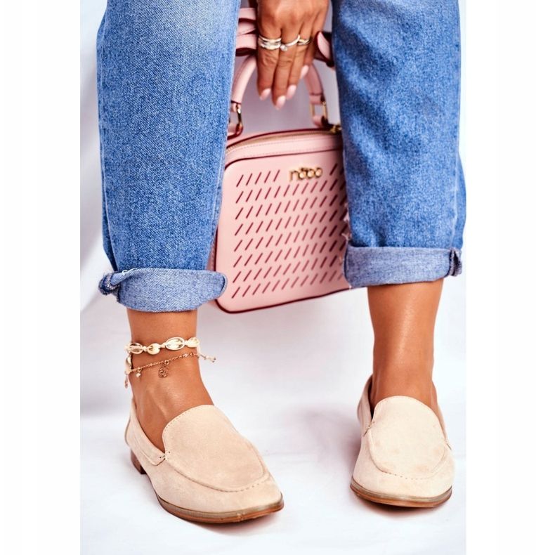 PS1 Dámské brogues nazouvací semišové béžové Twinky béžový 1