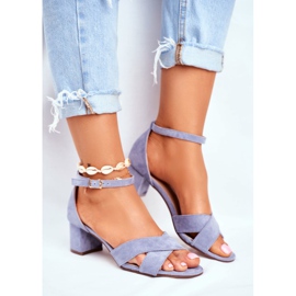 SEA Semišové sandály na tyči modrá Nela modrý 2