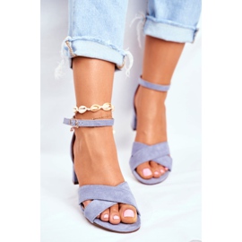 SEA Semišové sandály na tyči modrá Nela modrý 1