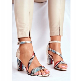 Dámské sandály na vysokém podpatku Sergio Leone Red Snake SK870 červené vícebarevný 1