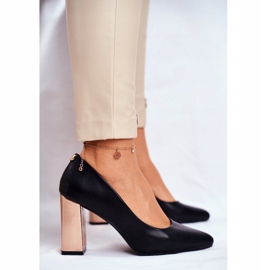 Dámské lodičky na zlaté patě Sergio Leone černé PB216 černá 2