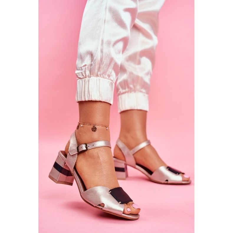 Dámské sandály Maciejka Leather Golden 04120-25 / 00-5 černá žlutá 2