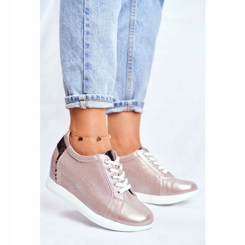 Dámské tenisky Sergio Leone Beige Sparkle SP235 béžový 1