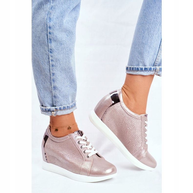 Dámské tenisky Sergio Leone Beige Sparkle SP235 béžový 2