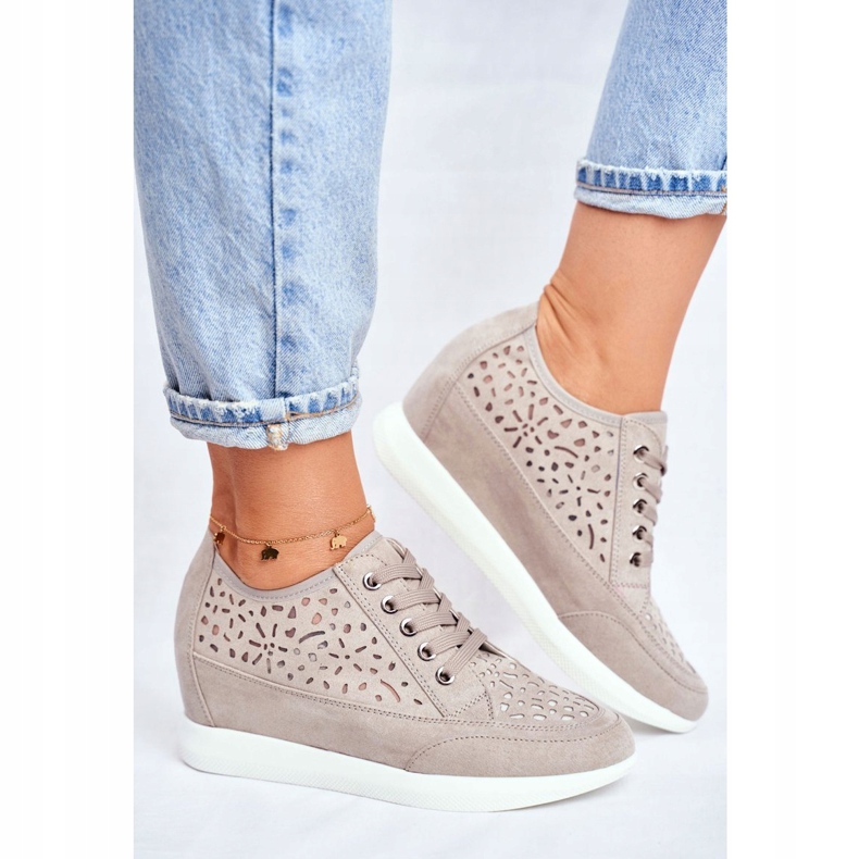 Dámské tenisky Sergio Leone šedé prolamované PB122 šedá 1