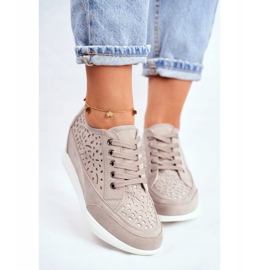 Dámské tenisky Sergio Leone šedé prolamované PB122 šedá 2