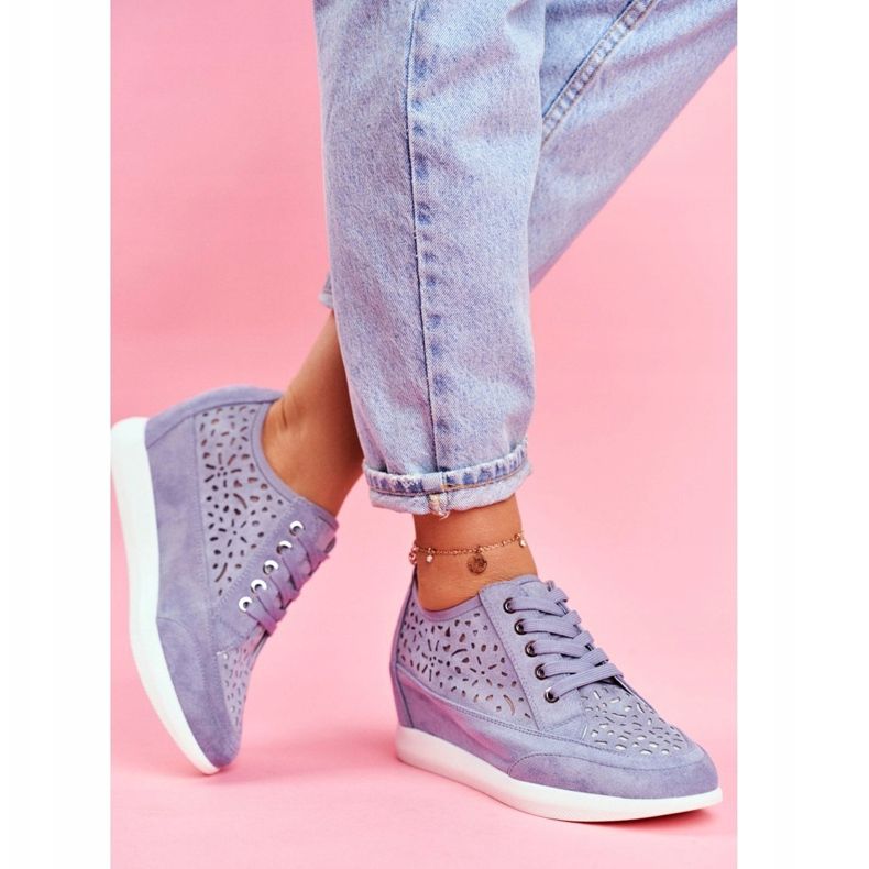 Dámské tenisky Sergio Leone Openwork Blue PB122 modrý 2