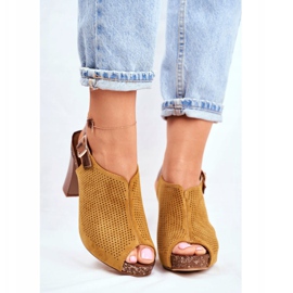 Dámské sandály na vysokém podpatku Sergio Leone SK855 Yellow Senillo žlutá 2
