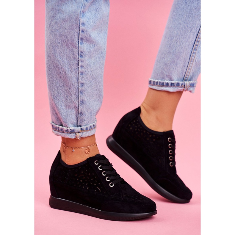 Dámské tenisky Sergio Leone Openwork Black PB122 černý 2