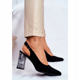 Dámské lodičky s otevřenou patou Sergio Leone Černý had PB218 černá 2