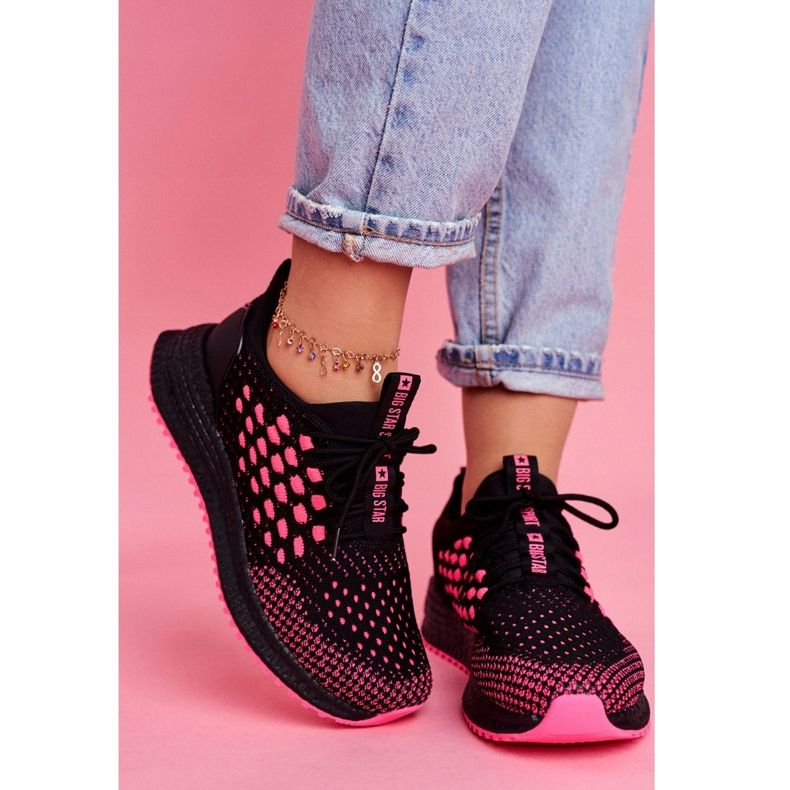 Dámské sportovní boty Tenisky Big Star Black Fuchsia FF274964 černý růžový 2