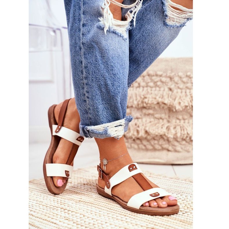 EVE Elegantní dámské sandály 8SD35-0307 White Renna bílý 1