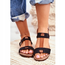 EVE Elegantní dámské sandály 20SD35-0307 Black Renna černý 2