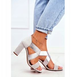 EVE Dámské sandály semišové nazouvací na šedé Varina šedá 1