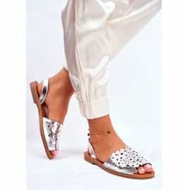 EVE Dámské stříbrné sandály I Like Summer Slip-On stříbro 1