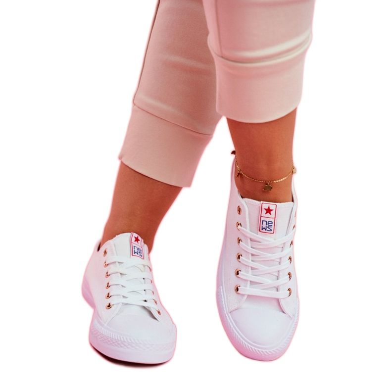 NEWS Dámské tenisky s nízkou tkaninou bílé Ecoma bílý 2