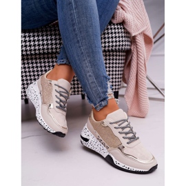 Dámská sportovní obuv Silná podrážka béžová Nokien béžový 2