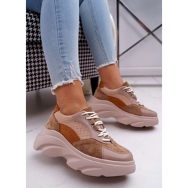 SEA Dámské sportovní boty tlusté podrážky velbloud kardamon hnědý 1