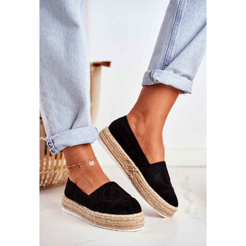 SEA Dámská Espadrilky Silná Plátěná Podešev Černá Febi černý 1