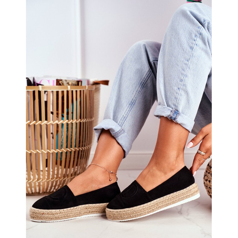 SEA Dámská Espadrilky Silná Plátěná Podešev Černá Febi černý 2