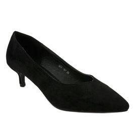 Černé lodičky na podpatku LEI-167 černá 1