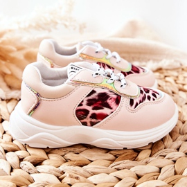 FRROCK Dětské sportovní boty s leopardím vzorem, růžový penny 2