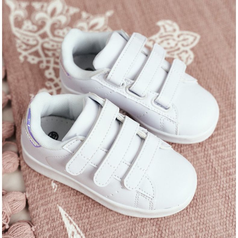 FRROCK Sportovní obuv Dětská mládež se suchým zipem, bílá a stříbrná Fifi bílý 1