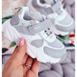 Sportovní dětské boty šedé ABCKIDS B011104349 bílý šedá 2
