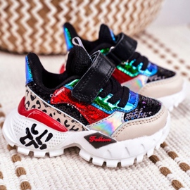 FRROCK Sportovní dětské boty se suchým zipem černé Buďte šťastní černá vícebarevný 2