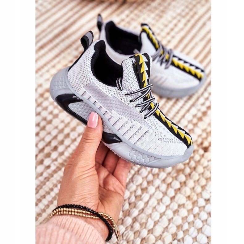 FRROCK Sportovní obuv Dětský šedobílý steh šedá 1