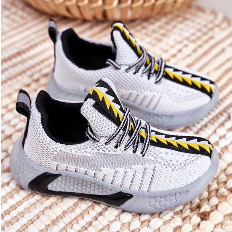 FRROCK Sportovní obuv Dětský šedobílý steh šedá 2