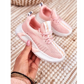 FRROCK Sportovní dětské boty růžový steh 1