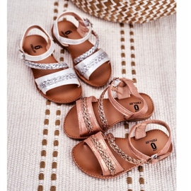 FRROCK Dětské sandály Champagne Kremo růžový žlutá 1