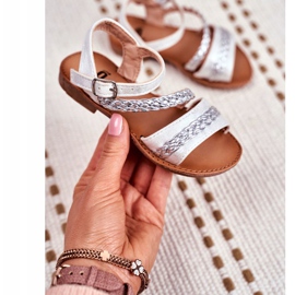 FRROCK Dětské stříbrné sandály Kremo šedá 2