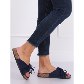 Dámské tmavě modré boho pantofle CK136P D.BLUE námořnická modř 2