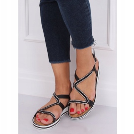 Černé asymetrické sandály ZY178 černý 2