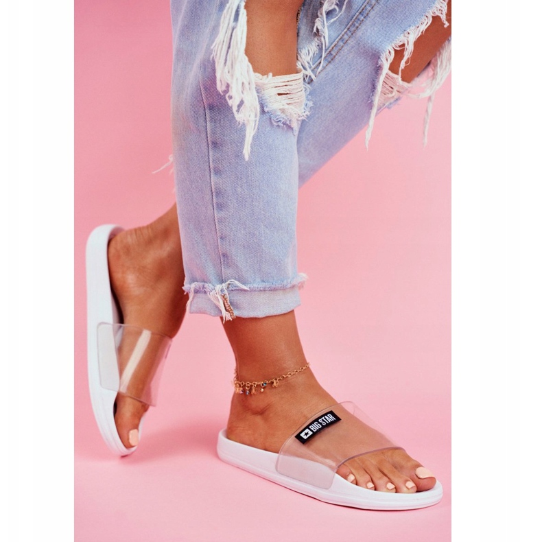 Dámské pantofle Big Star transparentní bílé DD274A258 bílý 2