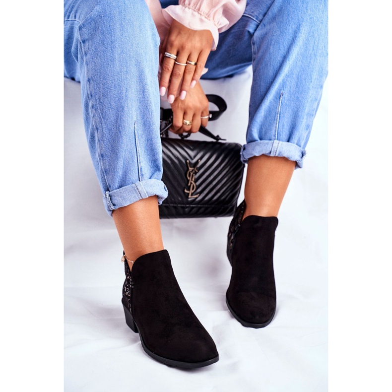 Dámské kozačky na plochém podpatku pružina černá Elizabeth 1 Dámské kozačky na plochém podpatku pružina černá Elizabeth 1