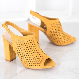 Weide Prolamované sandály na baru žlutá 1 Weide Prolamované sandály na baru žlutá 1