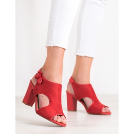 Weide Vestavěné sandály se semišem červený 2