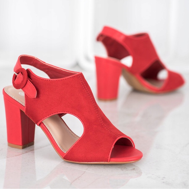 Weide Vestavěné sandály se semišem červené 1