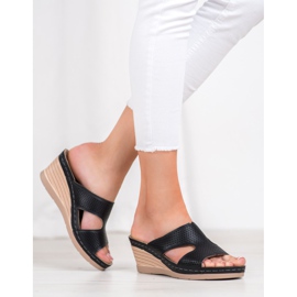 GOLL Lehké klínové pantofle černý 1