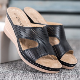 GOLL Lehké klínové pantofle černý 2