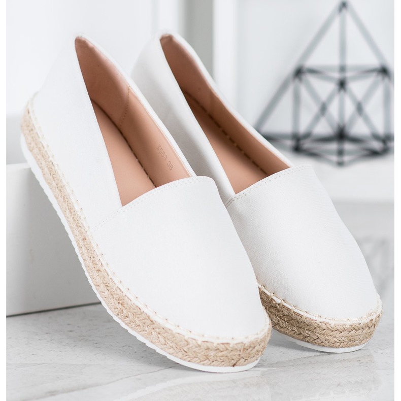 Small Swan Textilní espadrilky bílý 1