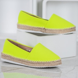 Small Swan Textilní espadrilky zelený žluť 2