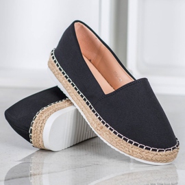 Small Swan Textilní espadrilky černá 1