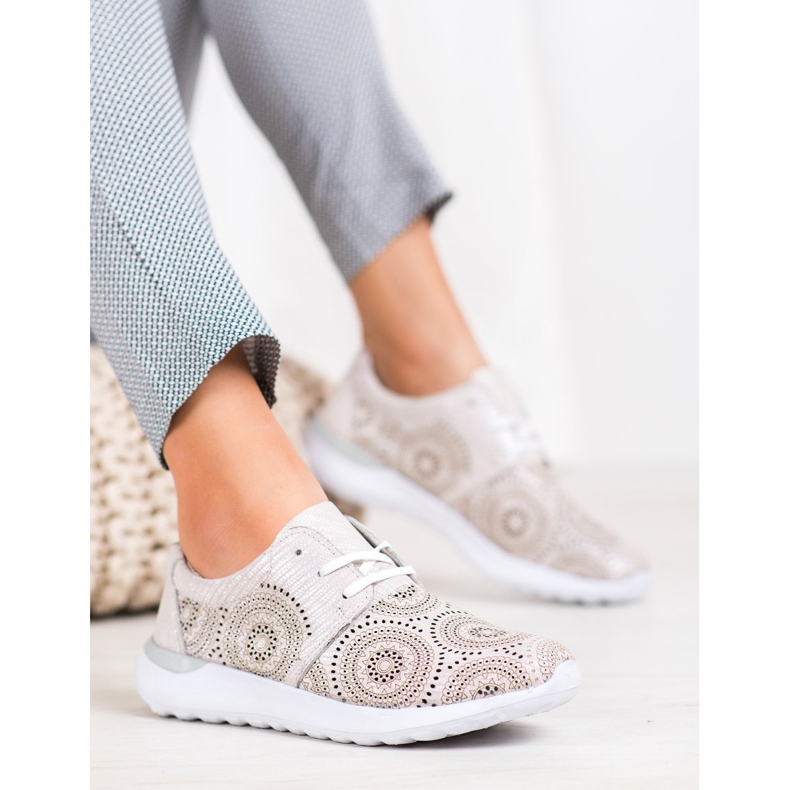 Filippo Kožené sportovní boty růžový 1