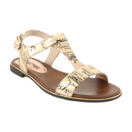 M.Daszyński Noviny se zlatými sandály Daszyński MR1583-7 černá žlutá 1